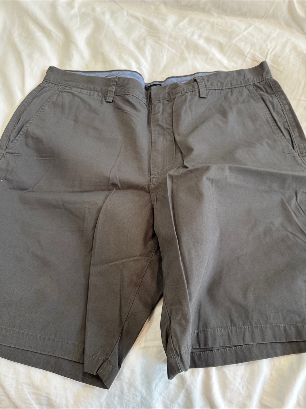 J. Crew Men's Charcoal Flat Front Chino Shorts,Waist 36 Inch,Length 9 Inch